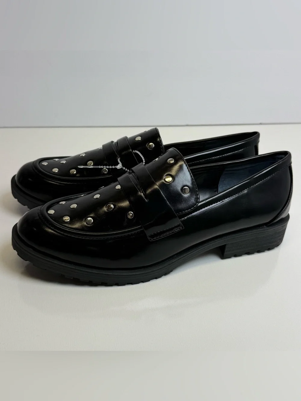 Rebecca Minkoff Diana Womens Flats Penny Loafers Studded 10 Chunky Punk Moc New